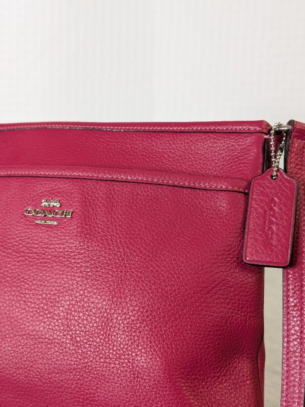 Coach F28035 Pink Pebbled Leather Crossbody Bag Purse Adjustable Strap - Picture 7 of 10